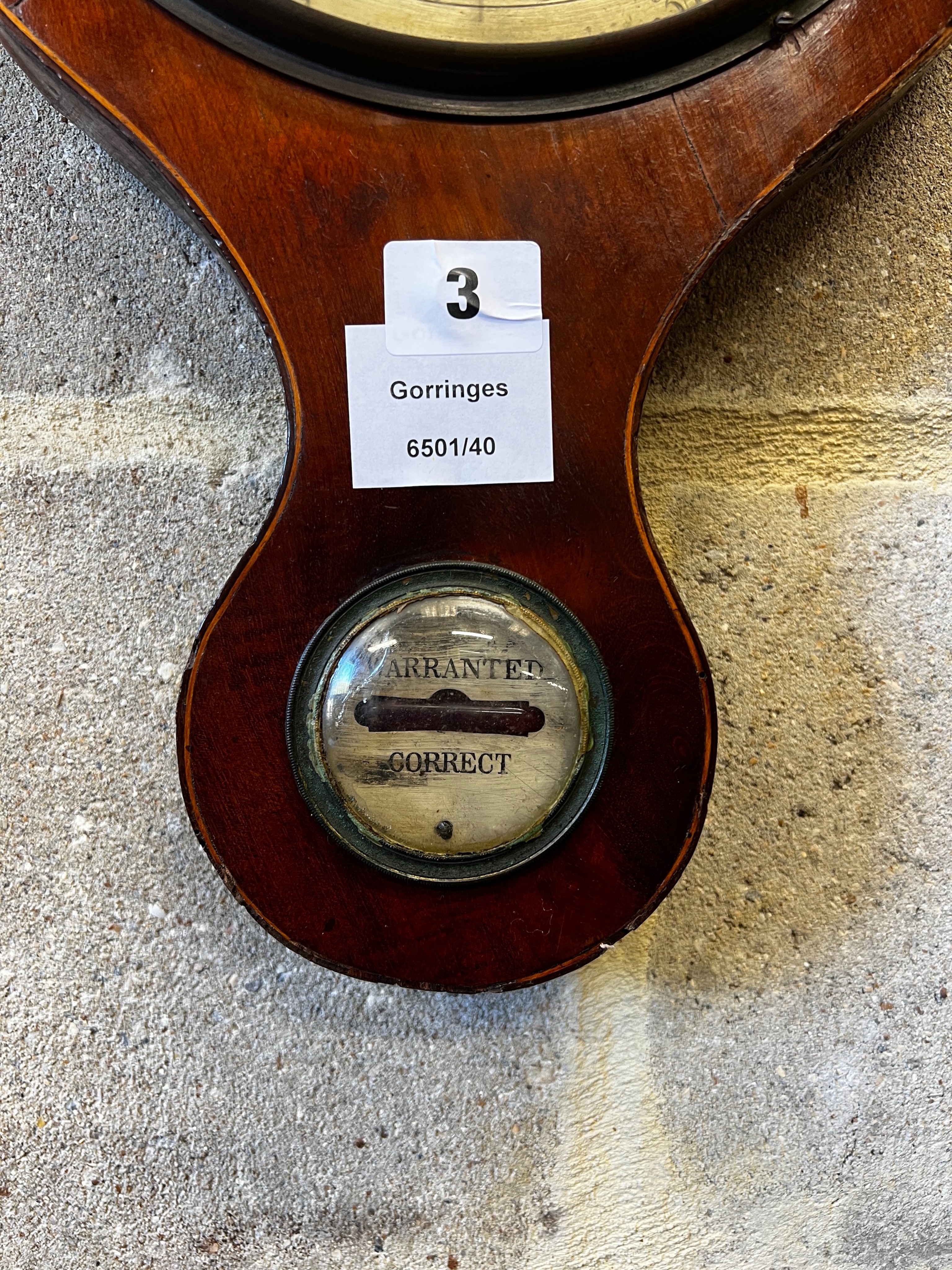 A George III mahogany wheel barometer, height 96cm